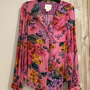 Anthropologie Maeve Floral Blouse size 0